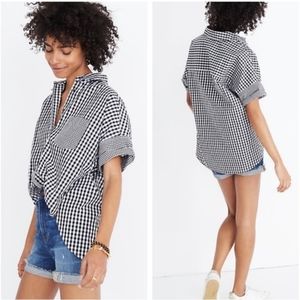 Madewell Gingham Play Button Down Shirt Blouse
